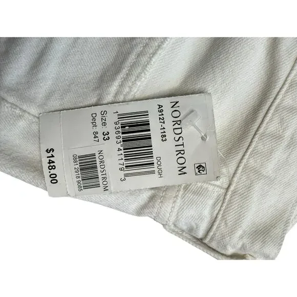 NEW AGOLDE Shorts Women 33 White Denim Parker Long Relaxed Organic Cotton - Picture 5 of 11